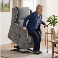 HOMCOM Relaxsessel Fernsehsessel mit 2 Motorn TV Sessel mit Aufstehhilfe (Set, 1-St., 1), Doppelmotor, elektrische Aufstehhilfe, Chenillebezug