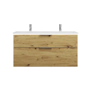 Burgbad Mineralguss Waschtisch-Set Eqio Eiche Dekor Urban/Alpinweiss, SEZF122F5662C0001 SEZF122F5662C0001