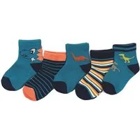 Vivi Idee Socken 5/10 Paar Kinder Baumwolle Socken Set, Sneakersocken Strümpfe füßlinge (5-Paar) 1-5 Jahre, Sport Kindersocken für Jungen, Dino