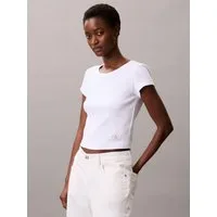 Calvin Klein Jeans T-Shirt WOVEN LABEL BABY RIB Regular fit mit Rundhalsausschnitt