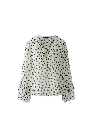 Oui - Bluse white black - Gr. - 36
