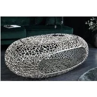 riess-ambiente Couchtisch ORGANIC 120cm silber (Einzelartikel, 1-St), Wohnzimmer · Metall · oval · mit Stauraum · handmade · Modern Design
