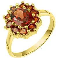 Vivance Fingerring 925/- Sterling Silber vergoldet Granat