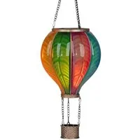 formano Dekolicht Solar-LED Heißluftballon bunt – Hängedeko für Garten & Balkon, LED fest integriert, Hängelampe