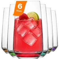 LAV Gläser-Set Lal Rainbow Longdrinkgläser, 6-tlg., Glas, 6er-Set, 480ml, mit farbigem Boden