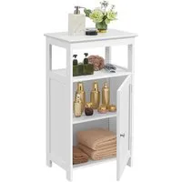 Yaheetech Badkommode Beistellschrank 45 ×30 × 84 cm, Schmaler Badezimmerschrank mit Einzeltür & Verstellbarem Einlegeboden