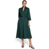 Zero Hemdblusenkleid Damen mit 3/4 Arm Bindegürtel