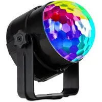 Showlite Discolicht PBM-5 Mini-Party-Ball, LED fest integriert, Farbwechsler, kleine LED Discokugel für Party, Bar, mobile DJs