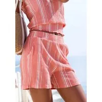 LASCANA Shorts aus luftiger Crepeware strukturierte Ware, sommerlicher Shorts mit Streifen, Sommerhose