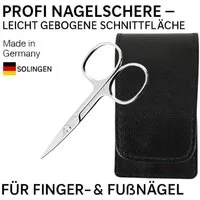 EloModa Nagelschere Solingen Nagelschere gehärteter Stahl Extra scharf mit gebogener Schne, (1-tlg), gebogener Schnittfläche