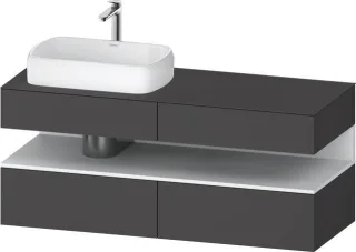 Duravit Qatego Konsolenwaschtischunterbau wandhängend Graphit Matt 1400x550x600 mm - QA4765018490000 QA4765018490000