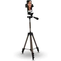 TronicXL Handy Stativ drehbar Smartphone Halterung Ständer Tripod Halter Video Kamerastativ (Ausfahrbare Mittelsäule, Wasserwaage)
