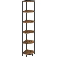 HZUANERI Bücherregal Eckregal Ständer, Aufbewahrungs-Standregal mit Metallrahmen, Pflanzenständer, Eck-Bücherregal für Wohnzimmer