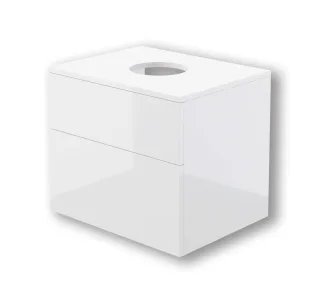 Neuesbad Waschbecken Unterschrank, mit Abdeckplatte, 600x470x520 mm, Weiß glänzend NB1DESDI6B611