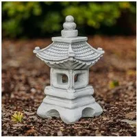 gartendekoparadies.de Gartenfigur Japanische Garten-Steinlaterne, Yukimi, 31 cm Höhe, 16 cm Breite, 6 kg, Frostsicher
