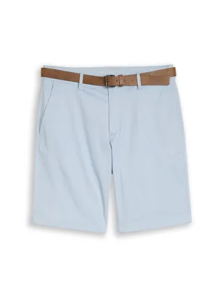 Denim Tom Tailor - TTREGULAR Chino Shorts mit Gürtel smart light blue - Gr. - M