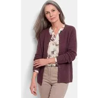 GOLDNER Strickjacke Cardigan aus Baumwolle, Rundhals Feinstrickjacke in raffinierter Piqué-Optik mit Rundhals, Knopfleiste