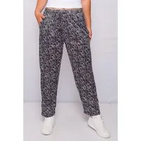 Kendindza Collection Strandhose Damen Sommerhose leicht lang Lutig Gemustert elastischer Bund Kordelzug Gummizug