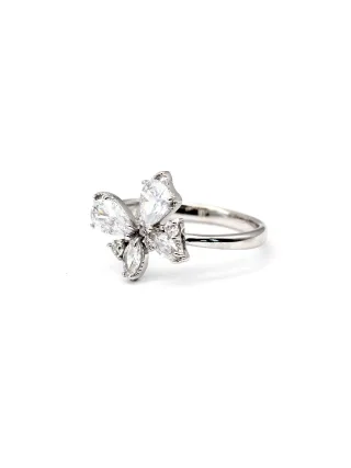 LEIS Ring 925 Sterling Silber rhodiniert Glänzend Zirkonia weiß