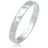 Elli Fingerring Basic Bandring Fein Gehämmert 925 Silber