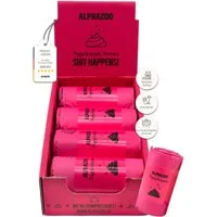 ALPHAZOO Hundekotbeutel Pupssäckchen Kotbeutel Pink 120 Stück, Kompostierbare Kotbeutel Hunde