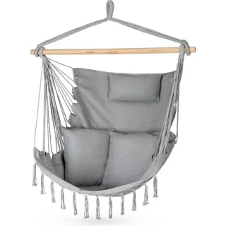 Outtec Hängesessel, Grau, Textil, 1-Sitzer, 100x130x75 cm, Gartenmöbel, Hängesessel