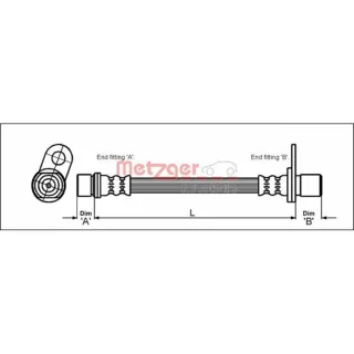 Metzger Bremsschlauch hinten Toyota Carina E T19 1.6-2.0