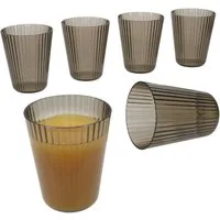 MamboCat Glas 6x ToGo Kunststoff-Wassergläser grau 230 ml Camping Geschirr Outdoor, Kunststoff