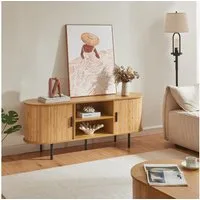en.casa TV-Schrank »Tvedestrand« mit 2 Türen 140 x 40 x 55 cm Natur