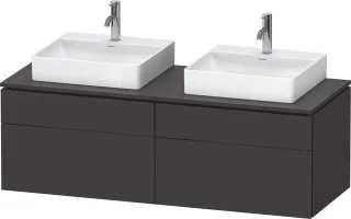 Duravit L-Cube Konsolenwaschtischunterbau wandhängend Graphit Supermatt 1420x550x482 mm - LC4872B808 LC4872B80800000