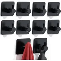 Refined Living Handtuchhaken Handtuchhalter ohne Bohren 10er Set Handtuchhaken Bad Edelstahl, für Bad Toilette Küche Büro usw., (10 Stück, 10-St., Kleiderhaken Haken Selbstklebend mit 3M-Klebe-Pads), Haken selbstklebend Hochwertige Klebehaken extra-s