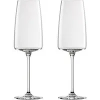 Zwiesel Glas Weinglas Sekt- und Schaumweinglas leicht & frisch 2er-Set Vivid Senses, Glas
