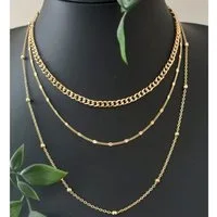 Jungengel Lange Kette Layering Halskette Damen Gold Gliederkette Modeschmuck Ketten (Set, 3-tlg., 3 unterschiedlich designte Halsketten, gemeinsam oder einzeln tragbar), 3-teiliges Layering Halsketten Set in Goldoptik