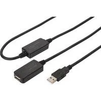Aktives USB 2.0 Verlängerungskabel, 20 Meter schwarz, Repeater Kabel