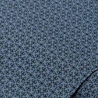 Baumwoll-Trachtenstoff "Ornamente", blau