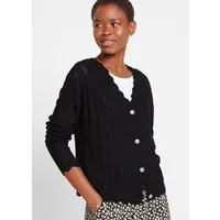 bonprix Strickjacke Oversize-Passform, mit Ajour-Muster, für festlichen Look