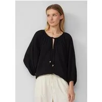 s.Oliver Kurzarmbluse Bluse Musselin-Bluse mit Raglanärmeln und Raffung