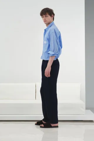Hüfthose mit Pleats und geradem Bein