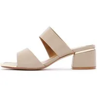 Derimod Mules aus Kunstleder mit mittelhohem Absatz Mules Kunstleder, Slip-on-Passform, Blockabsatz, Metallic-Detail