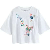 Next T-Shirt Kastiges Oversized Fit T-Shirt mit Herzstickerei (1-tlg)