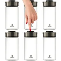 BURI Vorratsglas 6x Vakuum Vorratsglas Glas 1950ml Vorratsgläser Vakuumdeckel luftdicht, Glas