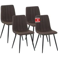 Albatros International Esszimmerstuhl Esszimmer Stühle 4 er Set GARDA, Stuhl Stühle Esszimmerstühle, Küche (4er Set, Braun, Stoff Bezug), Küchenstuhl Küchenstühle Essstühle für den Esstisch Ess Stühle