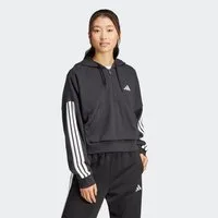 adidas Sportswear Kapuzensweatshirt ESSENTIALS 3-STREIFEN FRENCH TERRY QUARTER-ZIP HOODIE