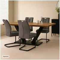 HTI-Living Esszimmerstuhl Modernes 4er Set Schwingstühle Dunkelgrau (Set, 4 St), Esszimmerstuhl Freischwinger
