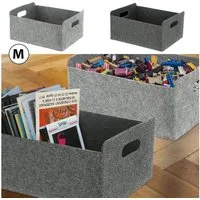 CEPEWA Aufbewahrungskorb Aufbewahrungsbox 2er Set Filz hellgrau dunkelgrau