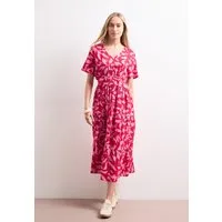 STREET ONE Midikleid Sommerkleid mit Print und Smok-Detail/Floralem Muster