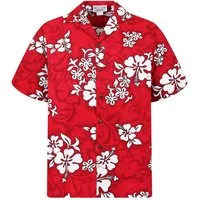 Pacific Legend Hawaiihemd "Hibiscus Royale" Herren Kurzarm Baumwolle Kokosknöpfe Original Hawaii