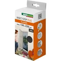 Windhager Fliegengitter-Gewebe Plus für bodentiefe Fenster, Balkon- und Terrassentüren, ohne Bohren, (Set, 1-St), Insektenschutzgitter 130 x 220 cm, erhältlich in anthrazit, weiß