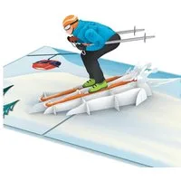 papercrush Geschenkkarte Skifahrer Pop-Up Karte