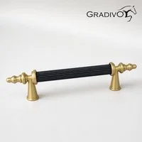 Gradivo Möbelgriff Schrankgriff Bügelgriff 916 - Gold-Schwarz, 128 mm
